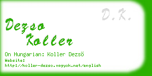dezso koller business card